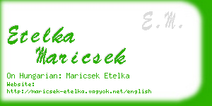 etelka maricsek business card